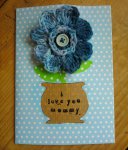 crochet flower brooch card